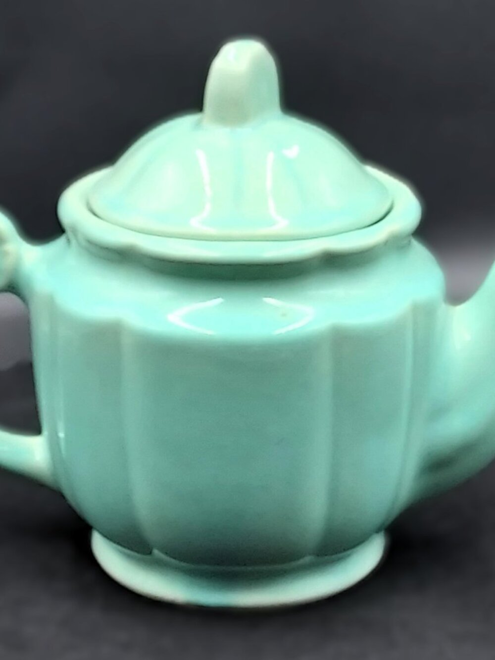 Vintage Shawnee Pottery Tea Pot in Turquoise Blue Made in The USA